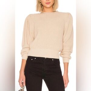 FRAME Cropped Crew Sweater In Oatmeal XS